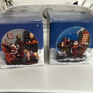 Festive Santa and Christmas Scene Figurines